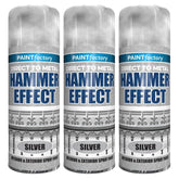 3X Paint Factory Silver Hammer Effect Paint 400ml Spray Paint